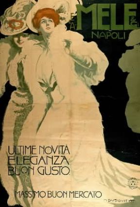 PubblicitÃ . Un manifesto di M. Dudovich del 1907 per i magazzini Mele di Napoli (Milano, Civica Raccolta Stampe A. Bertarelli).De Agostini Picture Library